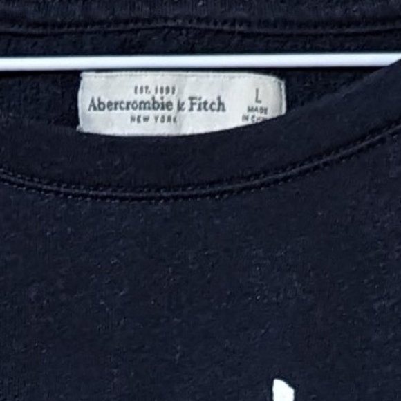 Abercrombie & Fitch Sweatshirt with Lace Accents | Navy | Large - Picture 3 of 4